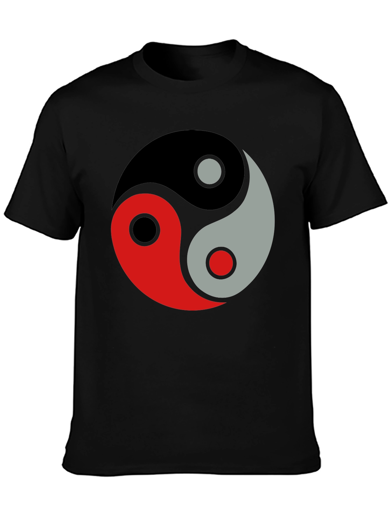 Yin Yang Balance Graphic Black T-Shirt