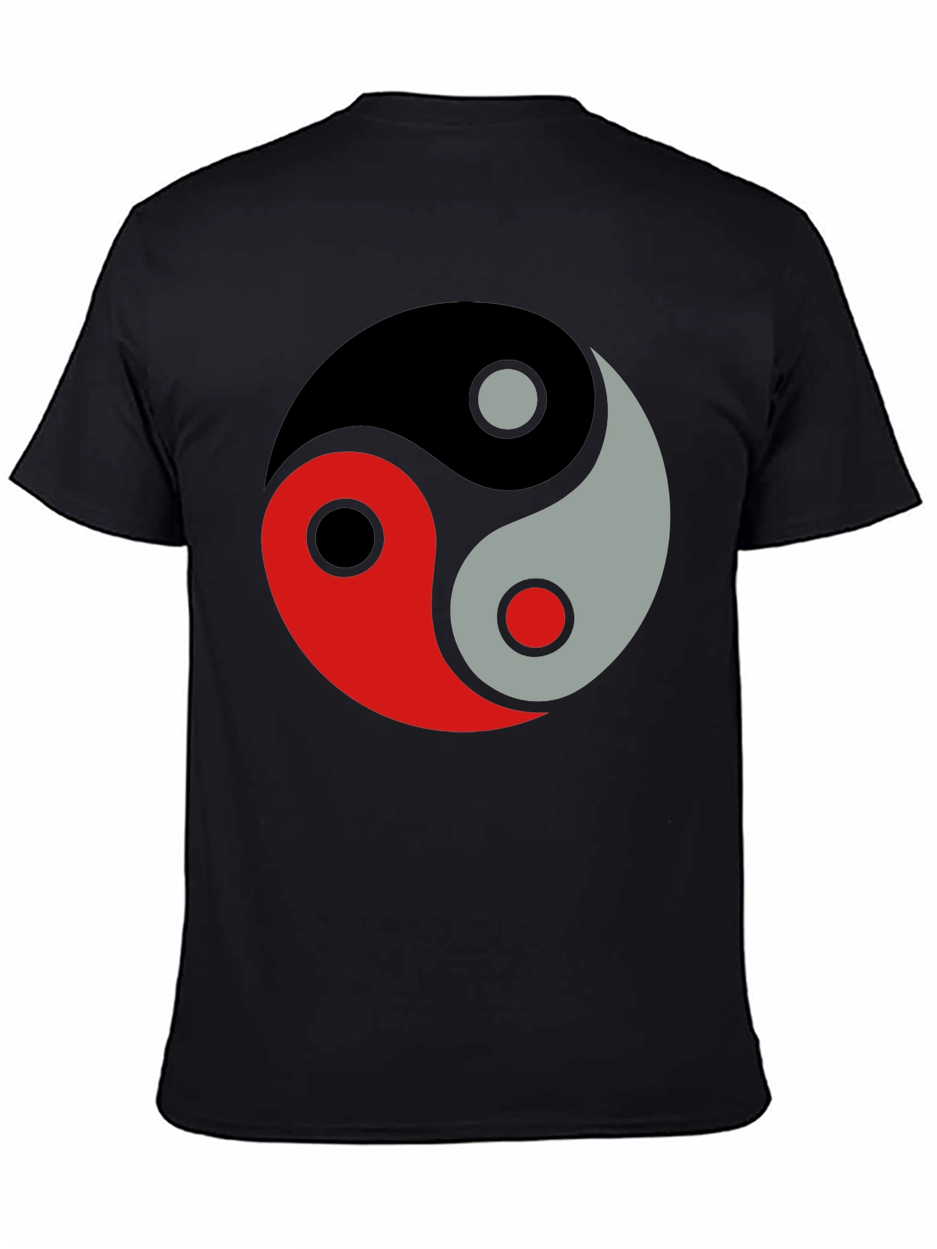 Yin Yang Balance Graphic Black T-Shirt