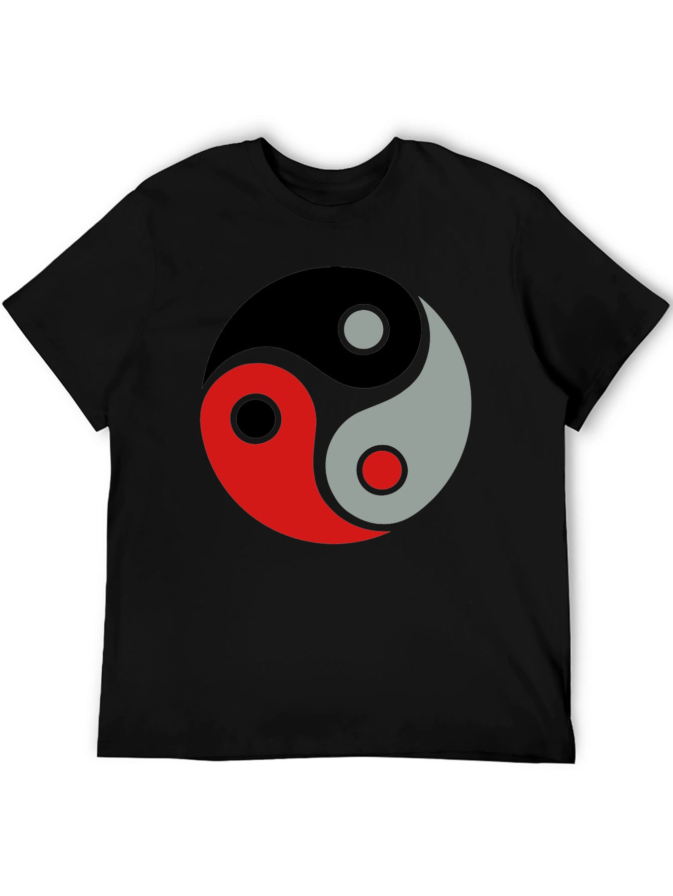 Yin Yang Balance Graphic Black T-Shirt