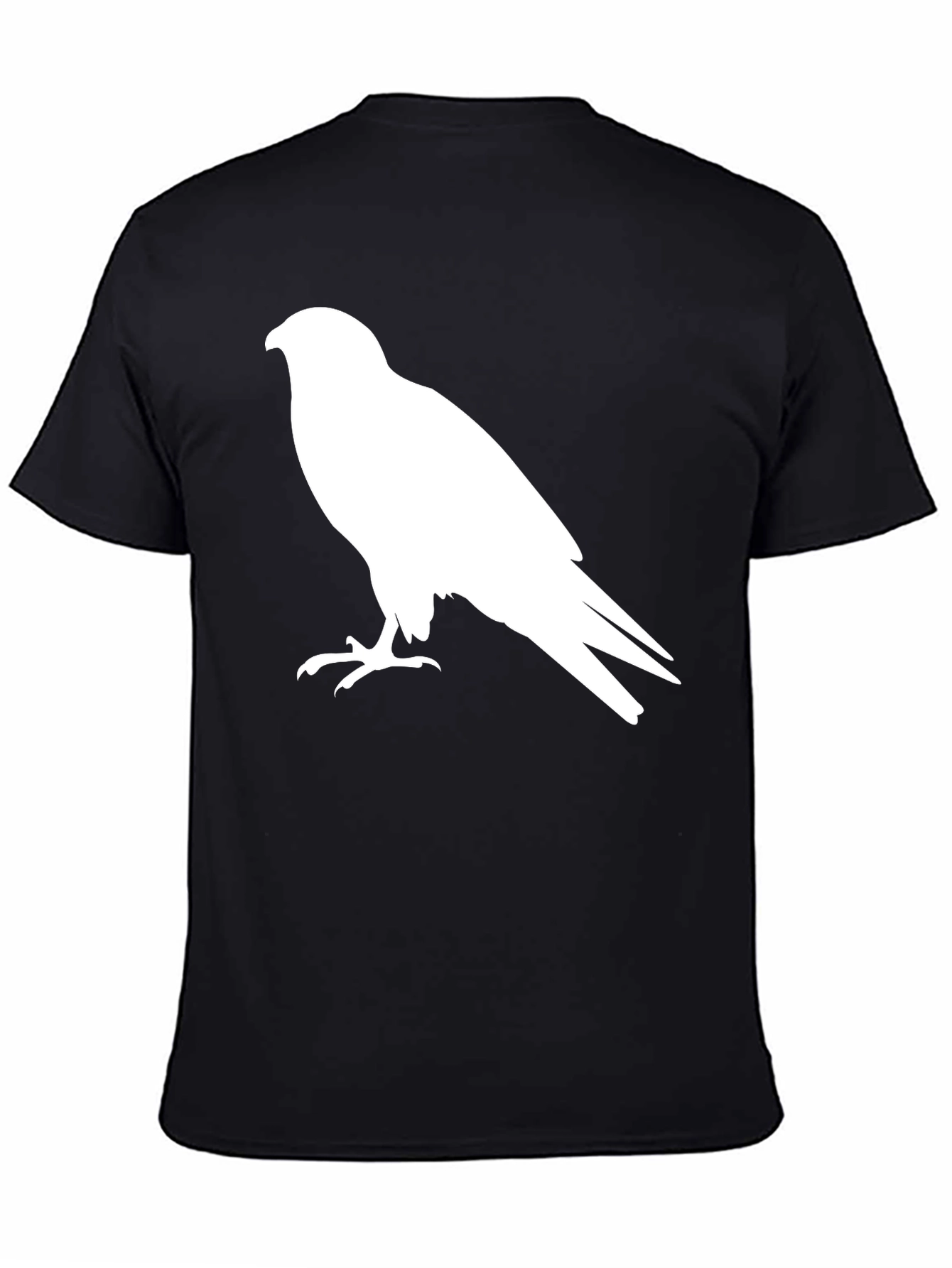 Mens Black T-Shirt with Hawk Graphic