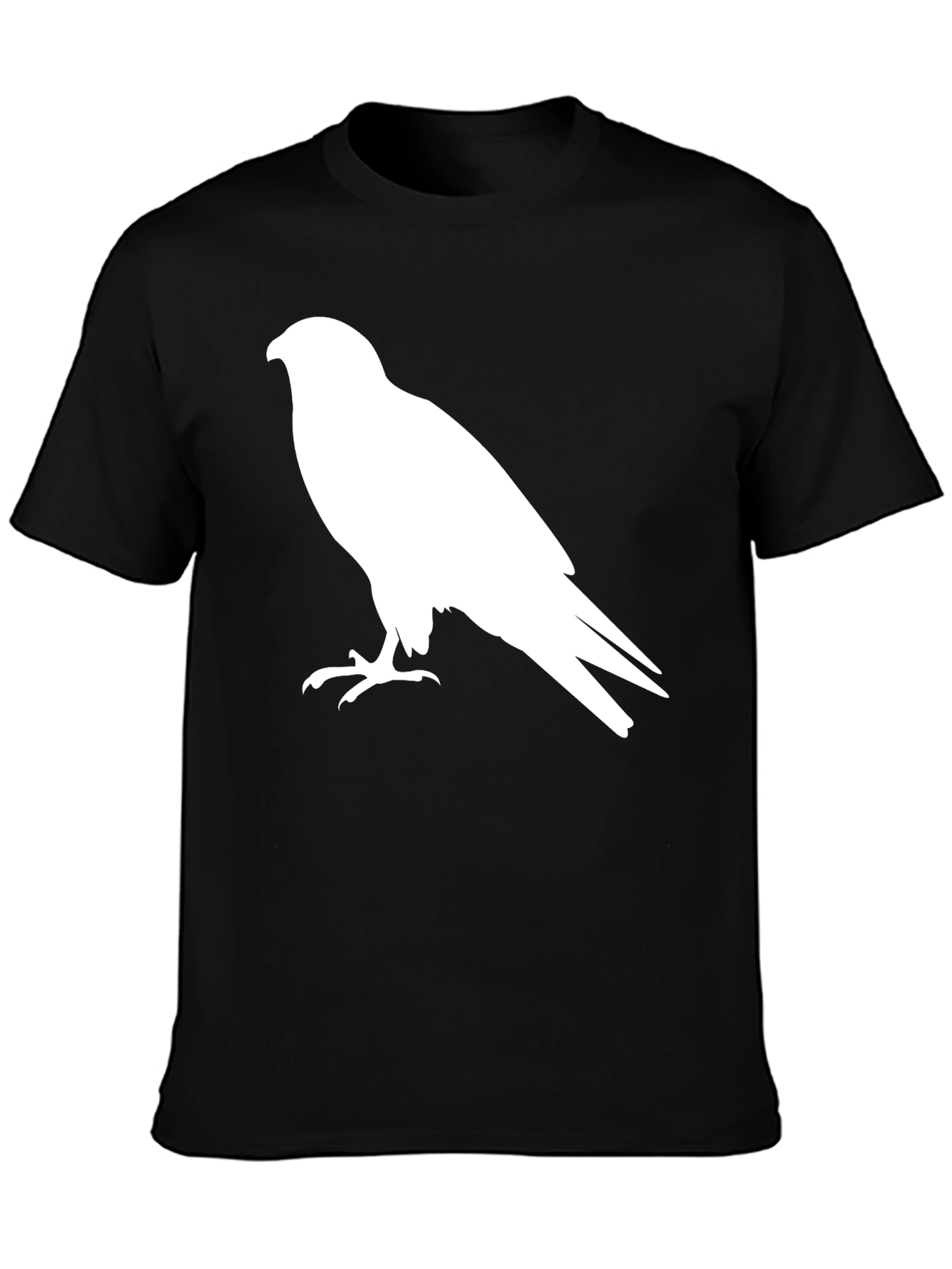 Mens Black T-Shirt with Hawk Graphic