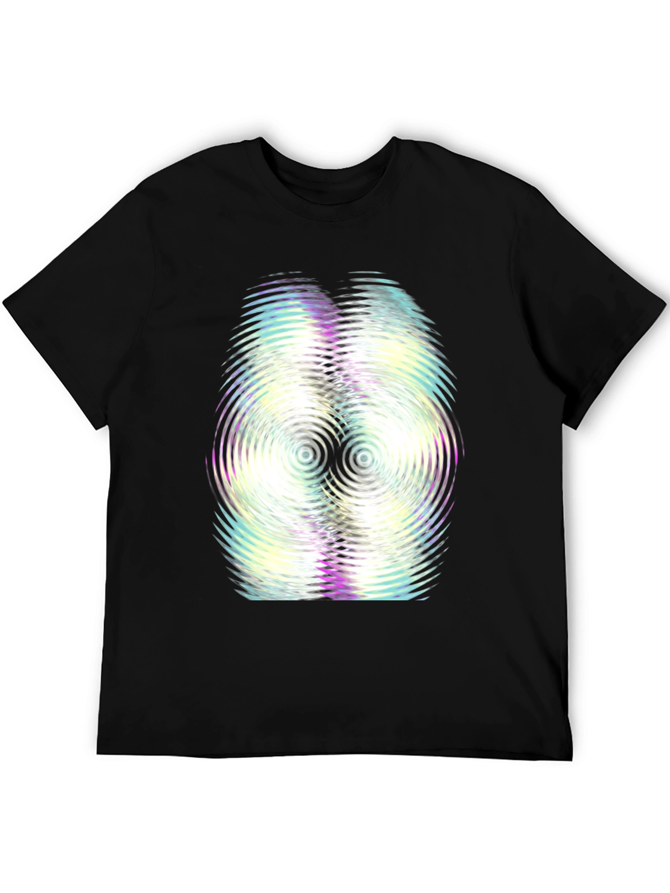 Abstract Ripple Graphic Tee - Black