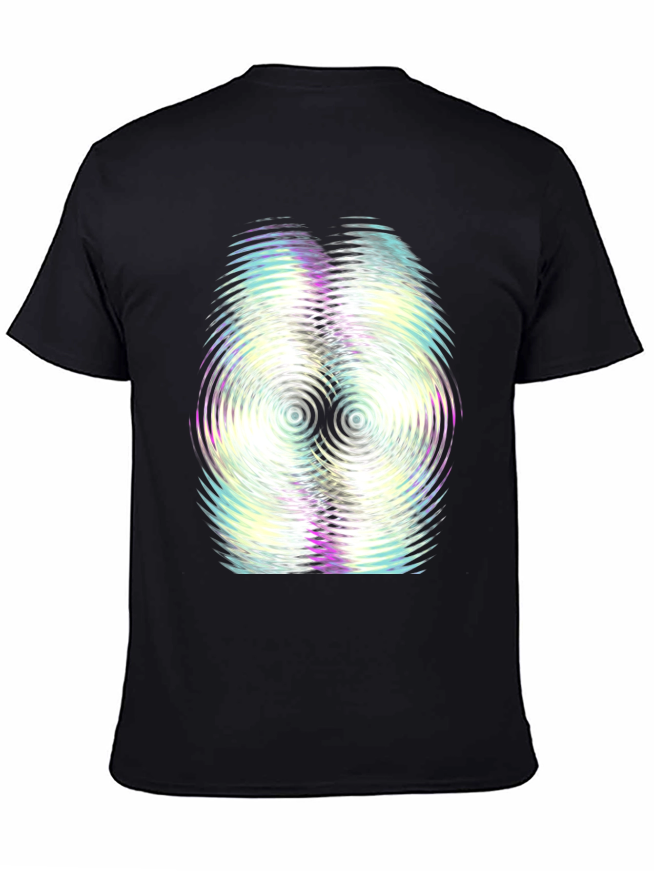 Abstract Ripple Graphic Tee - Black