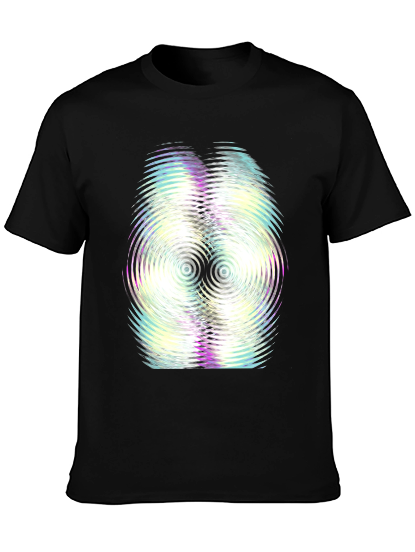 Abstract Ripple Graphic Tee - Black