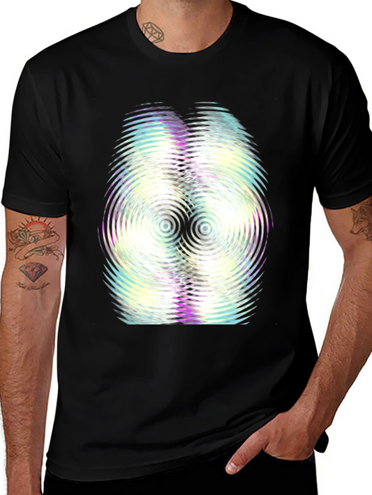 Abstract Ripple Graphic Tee - Black