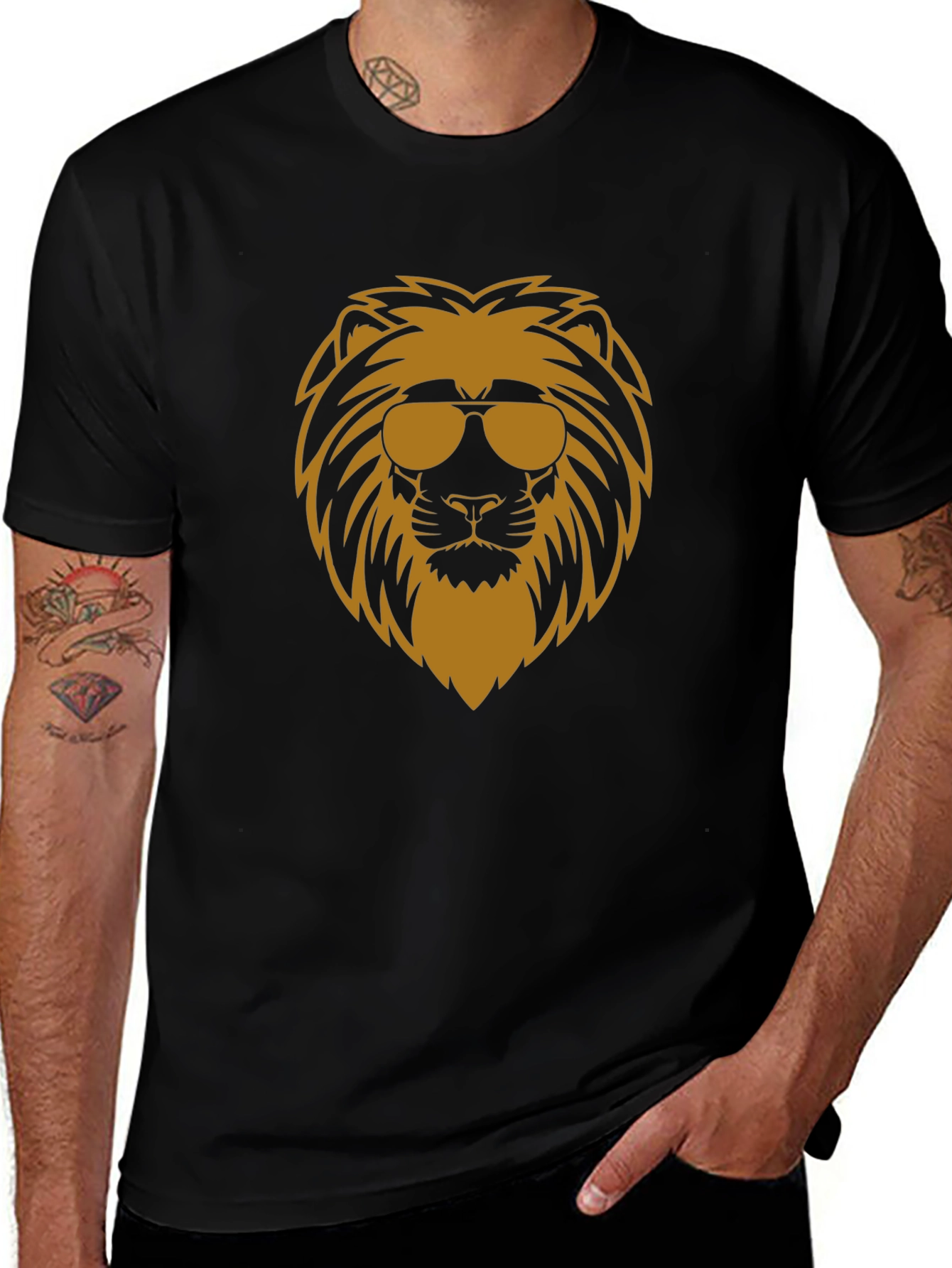 Cool Lion Graphic T-Shirt - Black