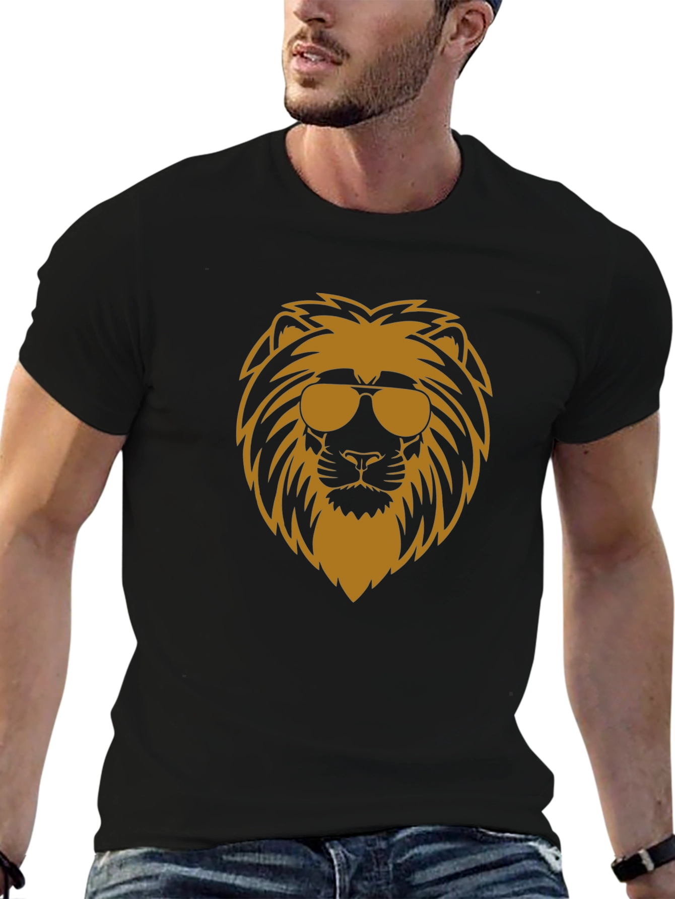 Cool Lion Graphic T-Shirt - Black