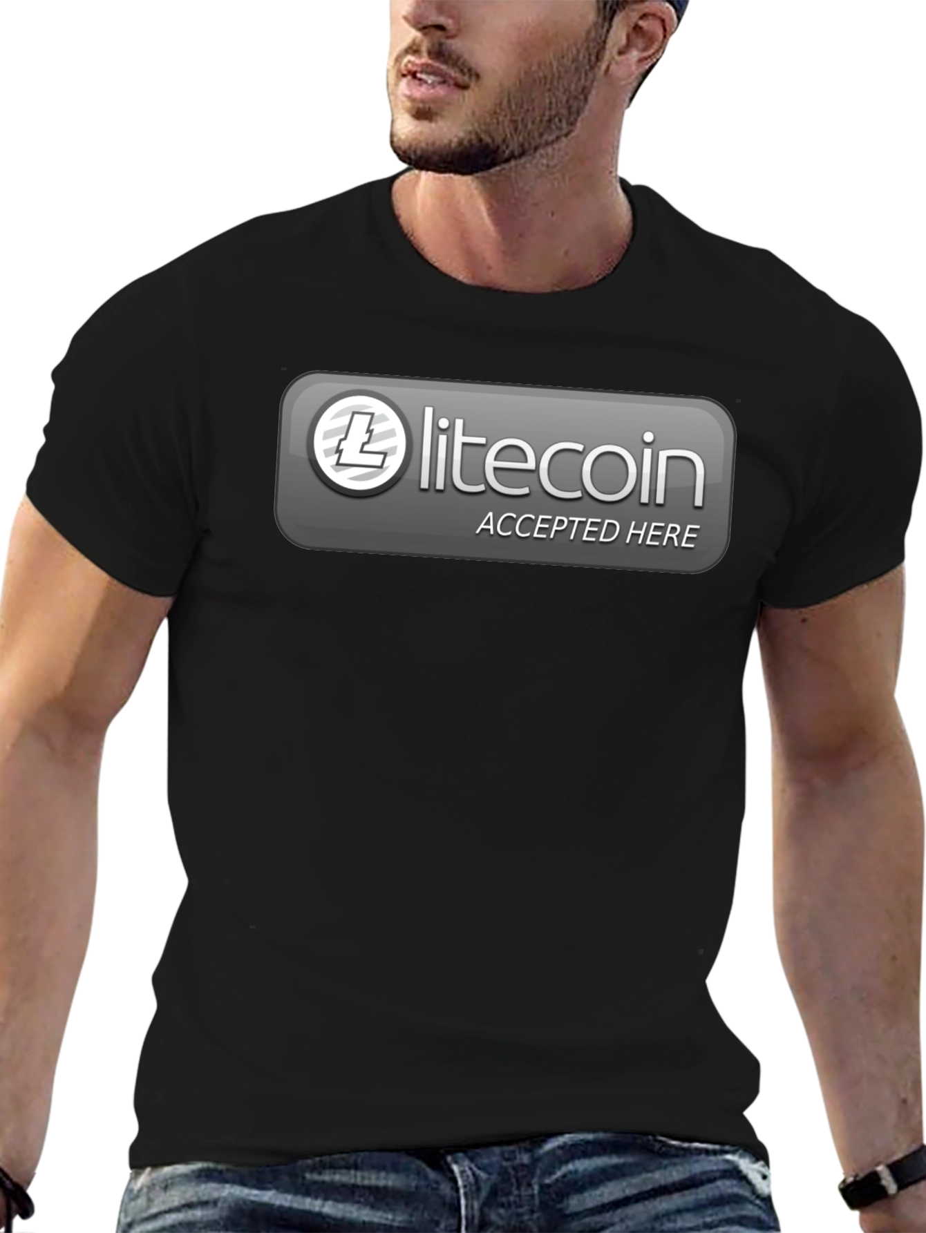 Litecoin Accepted Here Graphic Tee - Crypto T-Shirt