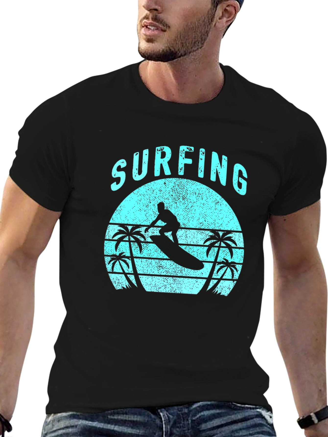 Retro Surfing Graphic Tee - Cool Beach Vibes