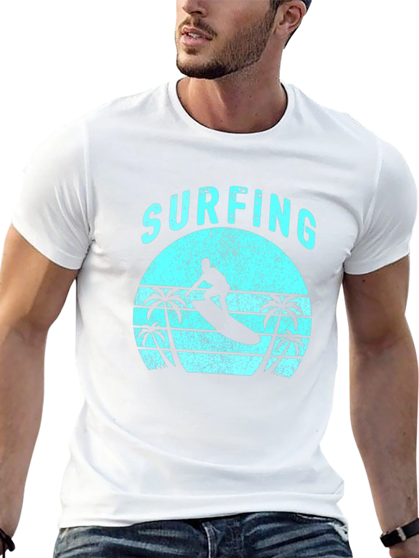 Retro Surfing Graphic Tee - Cool Beach Vibes