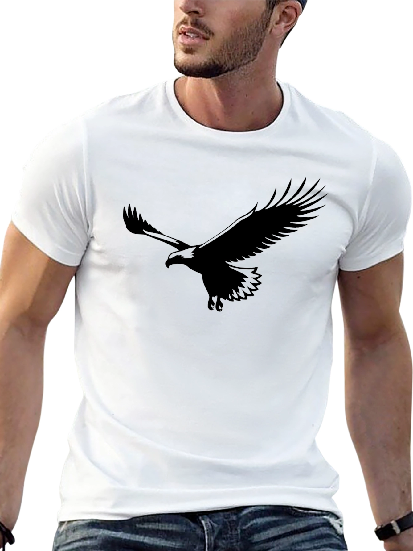 Mens Eagle Graphic Black T-Shirt
