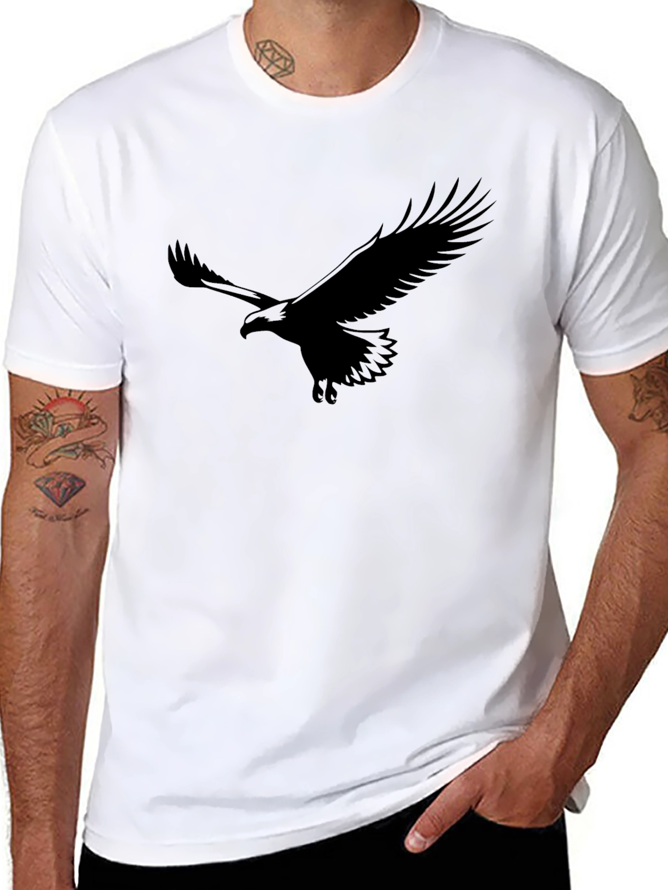 Mens Eagle Graphic Black T-Shirt