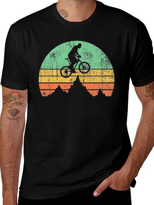 Mountain Biker Sunset Graphic T-Shirt