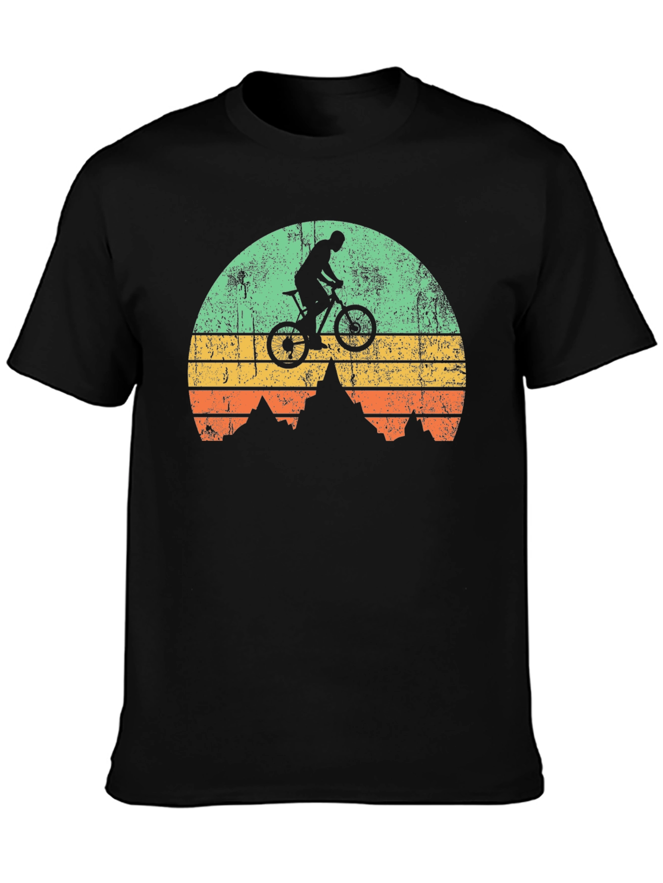 Mountain Biker Sunset Graphic T-Shirt