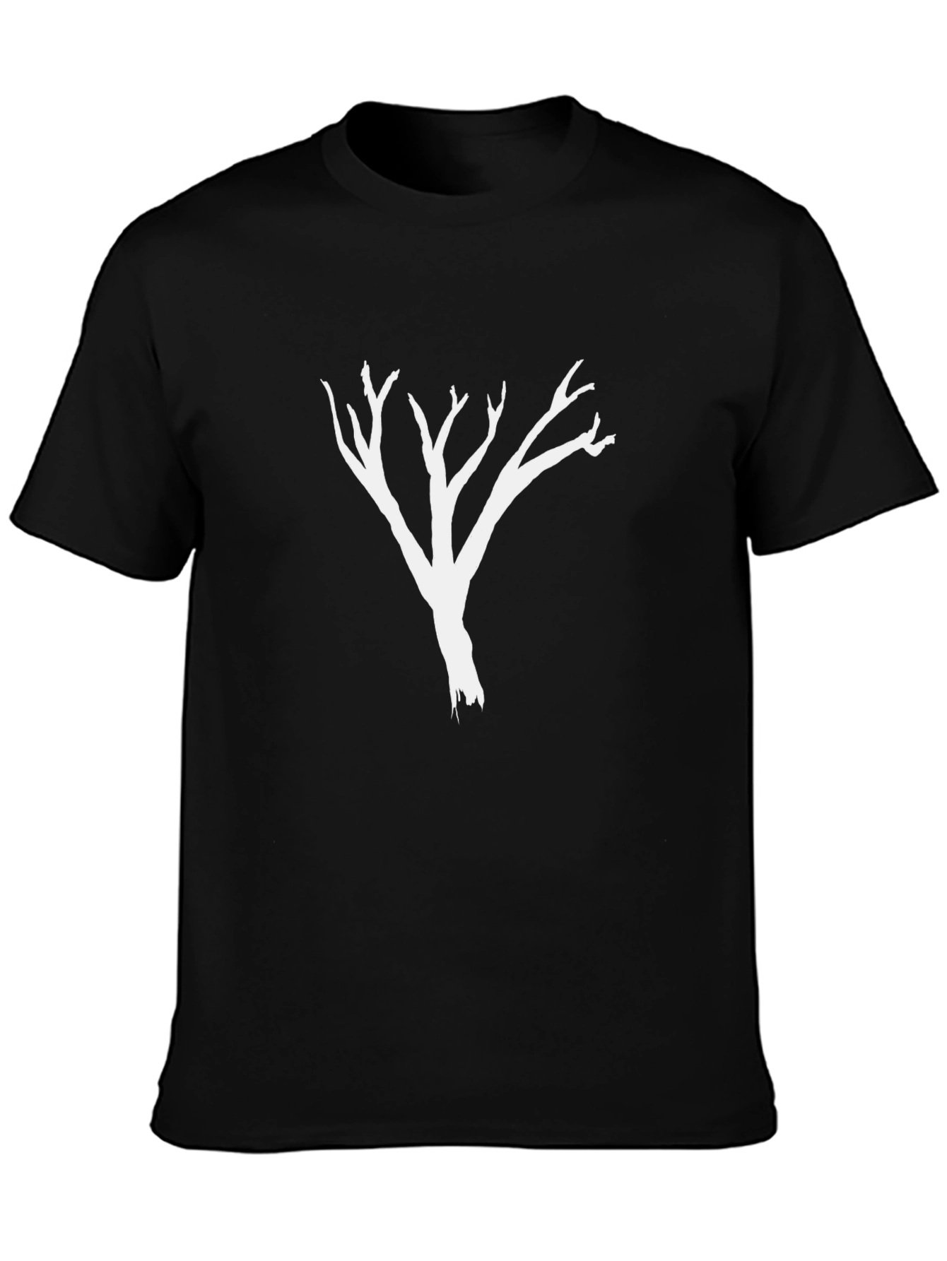 Minimalist Tree Graphic Black T-Shirt