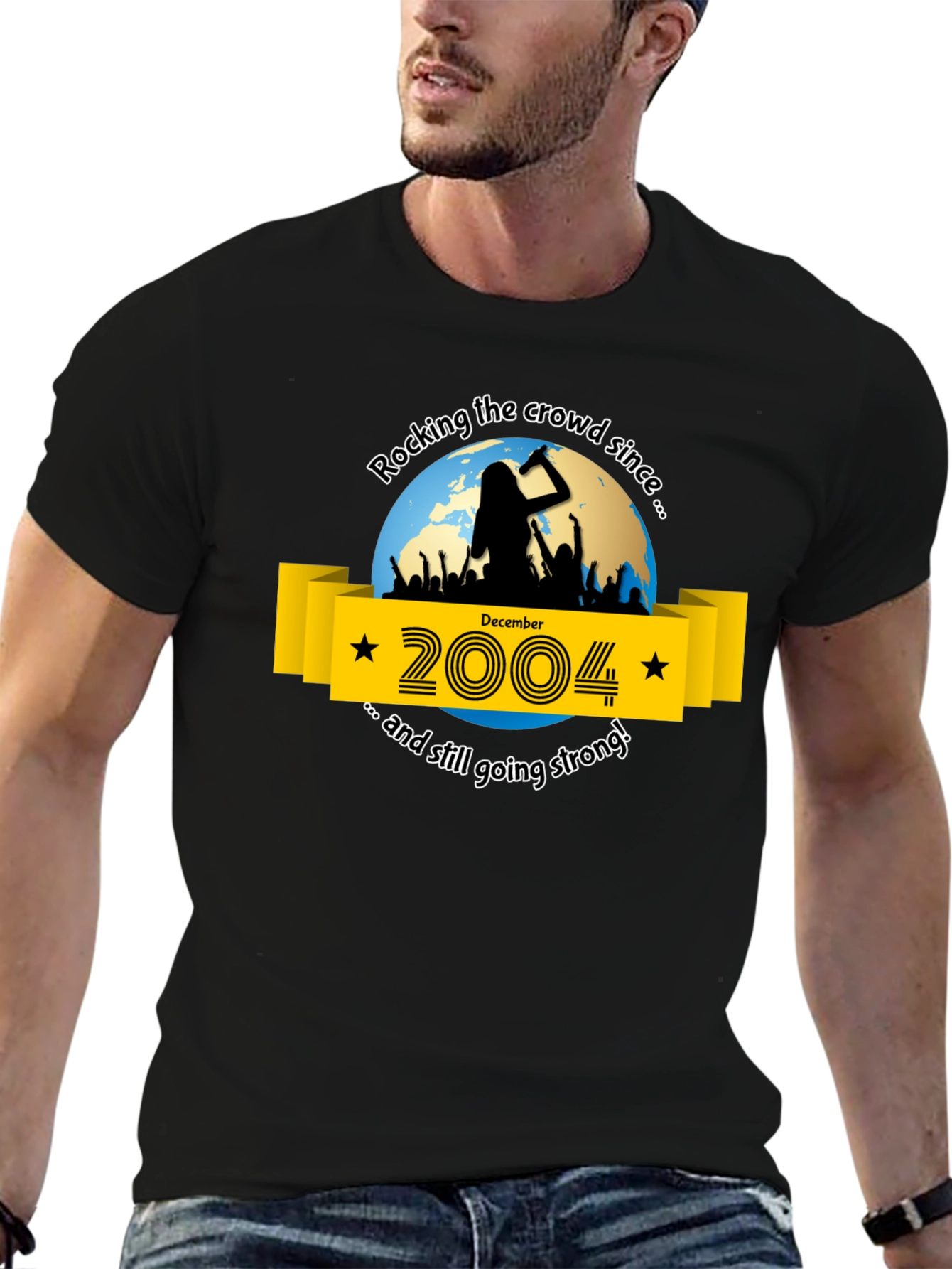 Rocking Since 2004 T-Shirt - Black