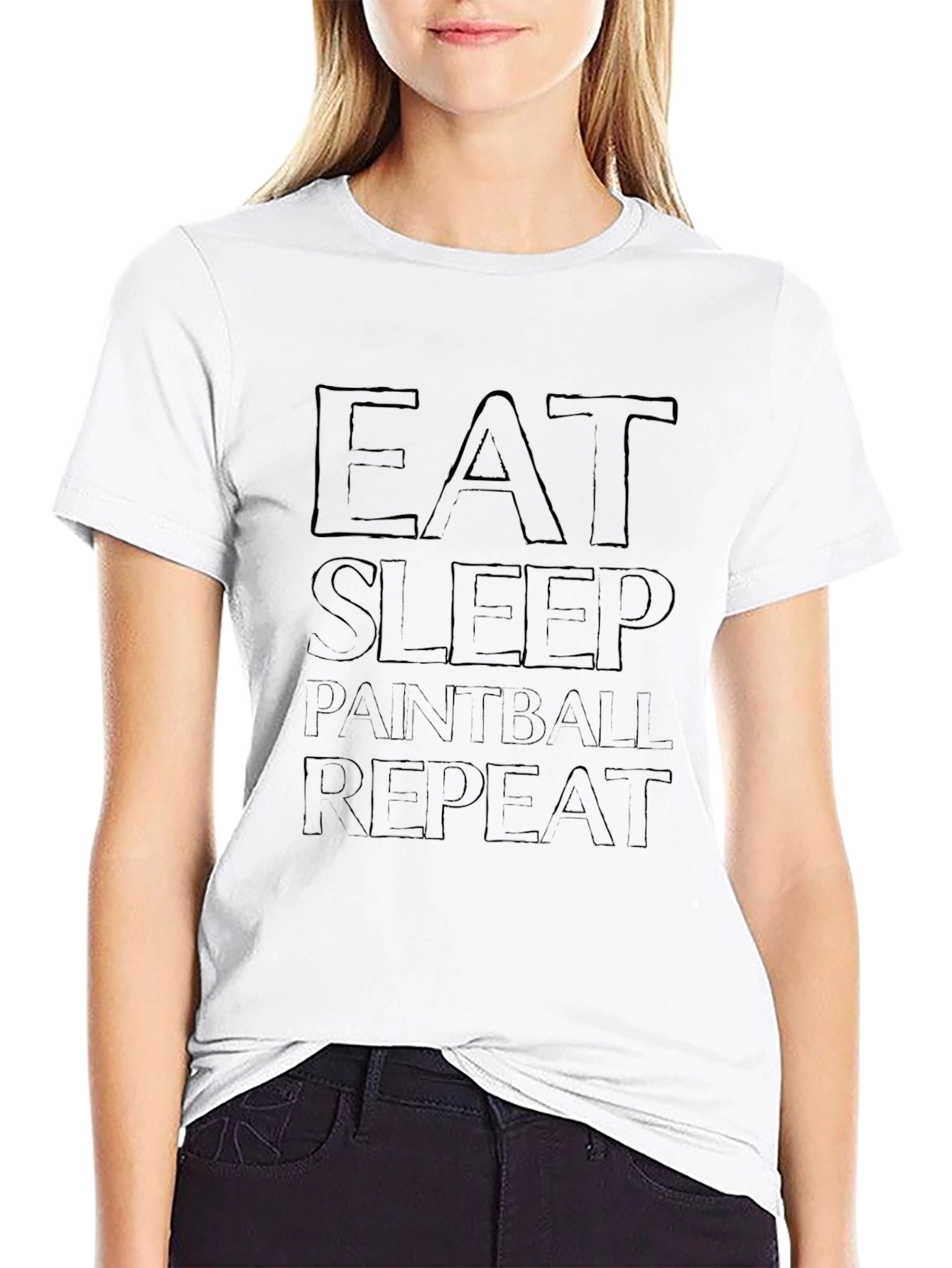 Eat Sleep Paintball Repeat Black T-Shirt