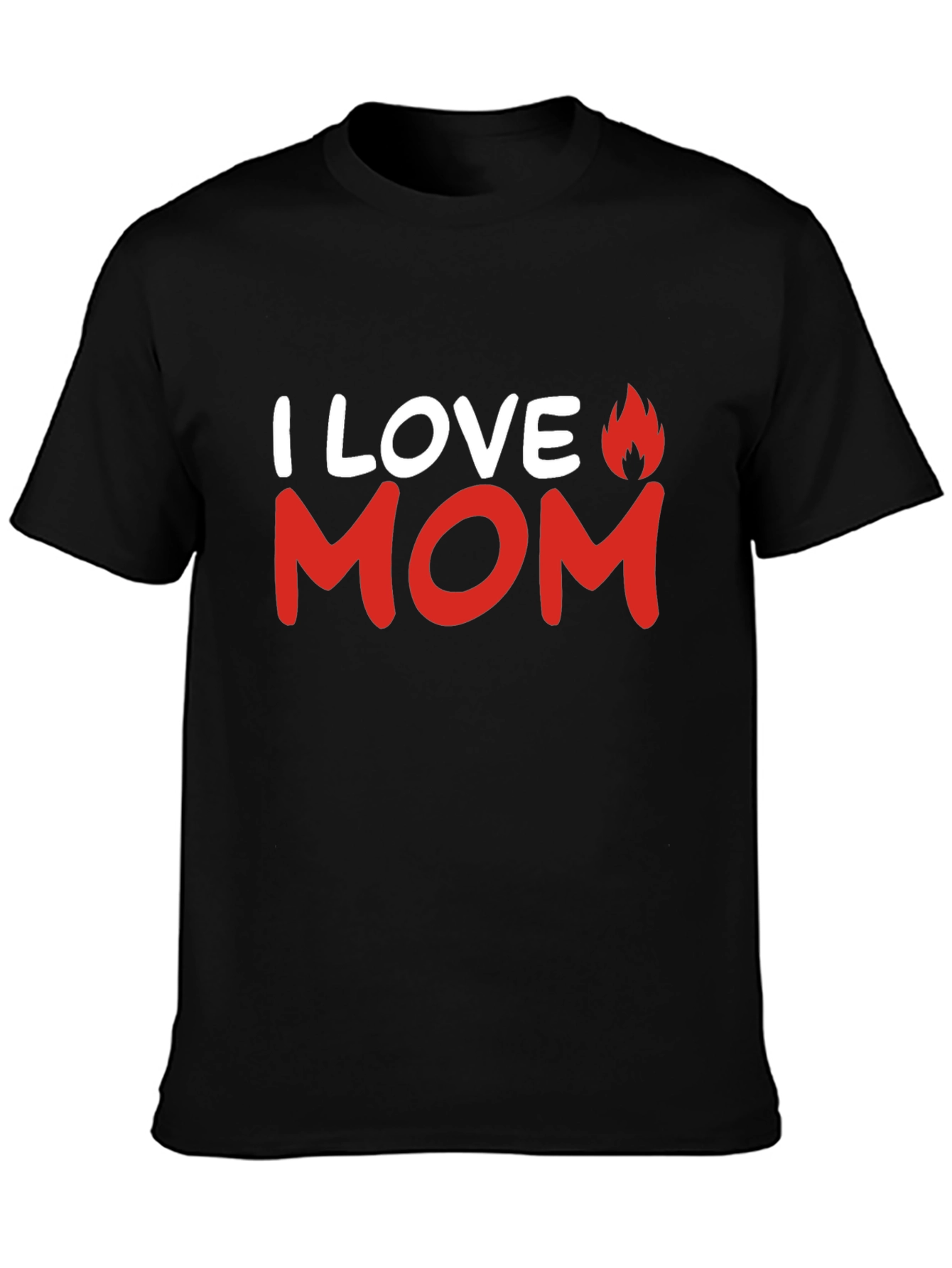 I Love Mom T-Shirt - Mens Black Graphic Tee