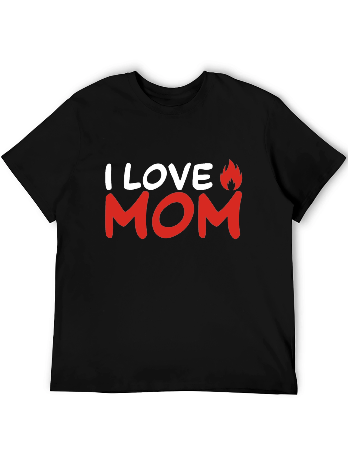 I Love Mom T-Shirt - Mens Black Graphic Tee