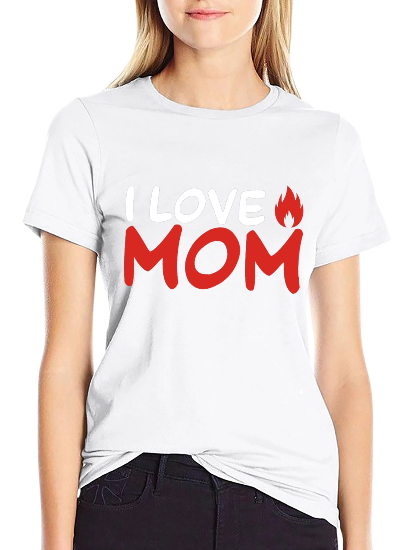 I Love Mom T-Shirt - Mens Black Graphic Tee