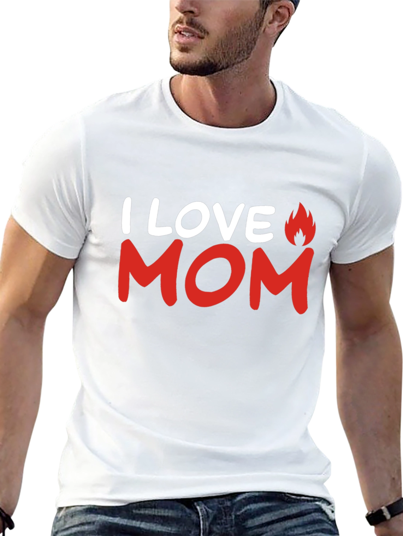 I Love Mom T-Shirt - Mens Black Graphic Tee