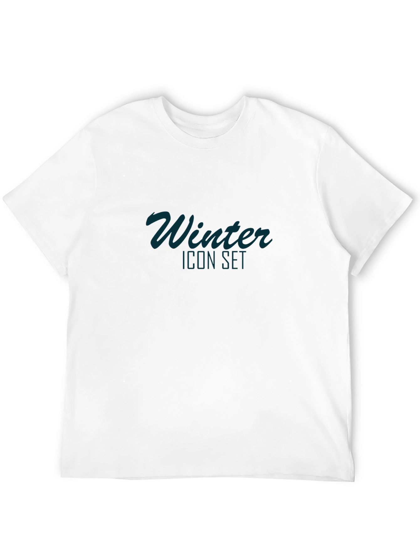 Winter Icon Set Black Graphic Tee