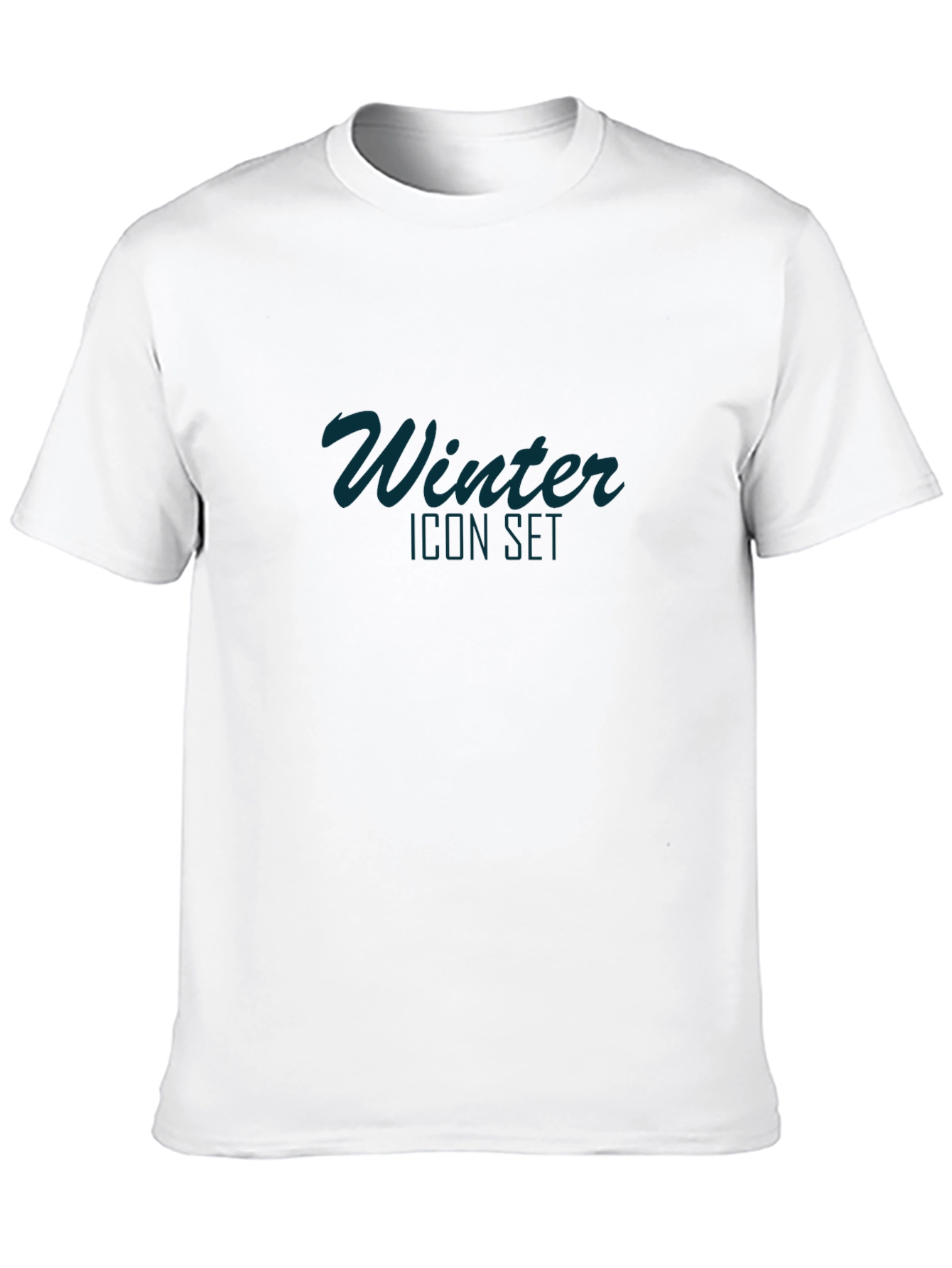 Winter Icon Set Black Graphic Tee