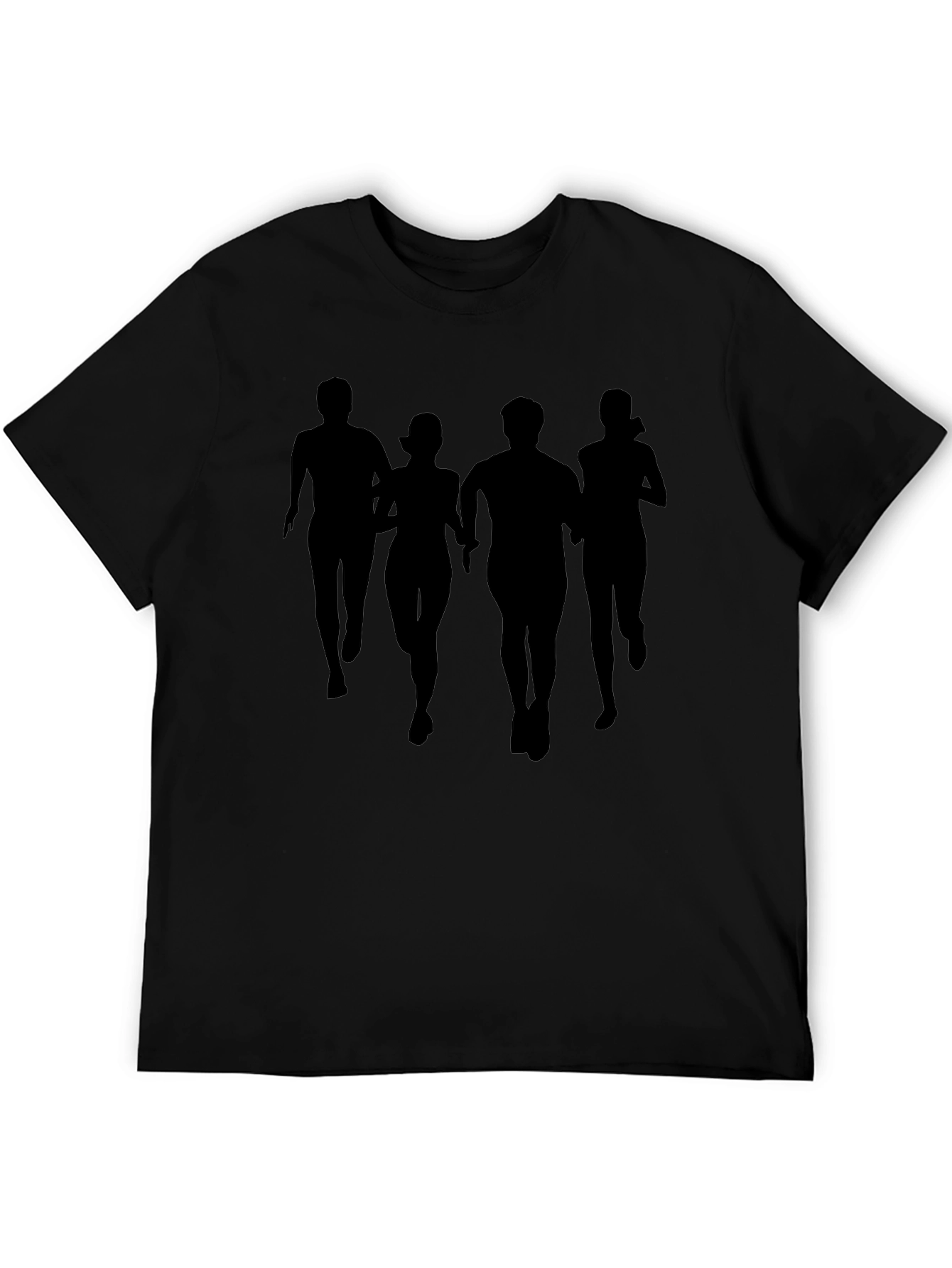 Silhouette Runner Graphic Tee - Black Cotton Blend