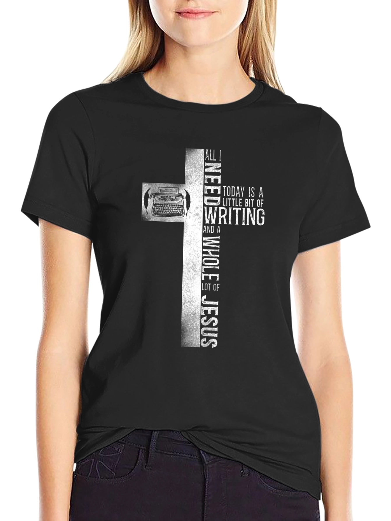 Writers Cross T-Shirt - Writing and Faith Apparel
