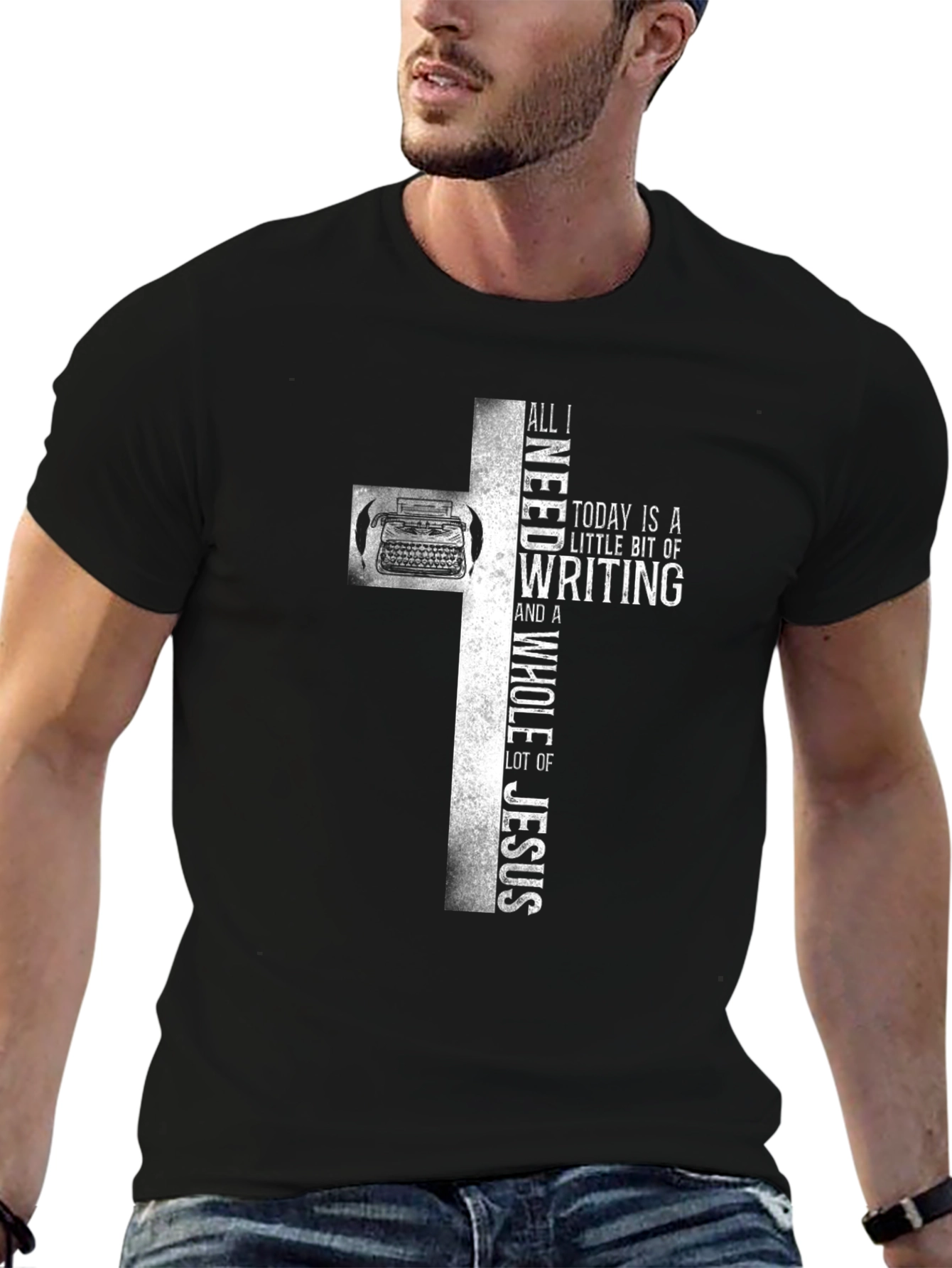 Writers Cross T-Shirt - Writing and Faith Apparel