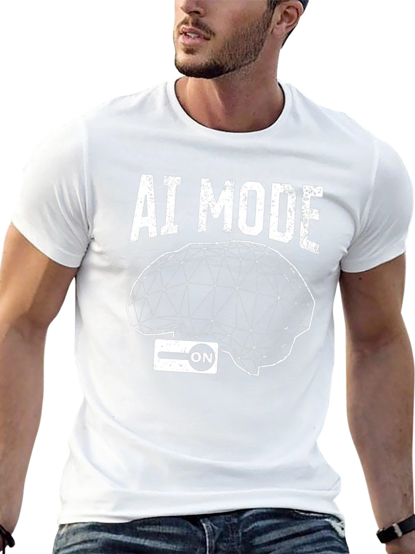 AI Mode On Black T-Shirt