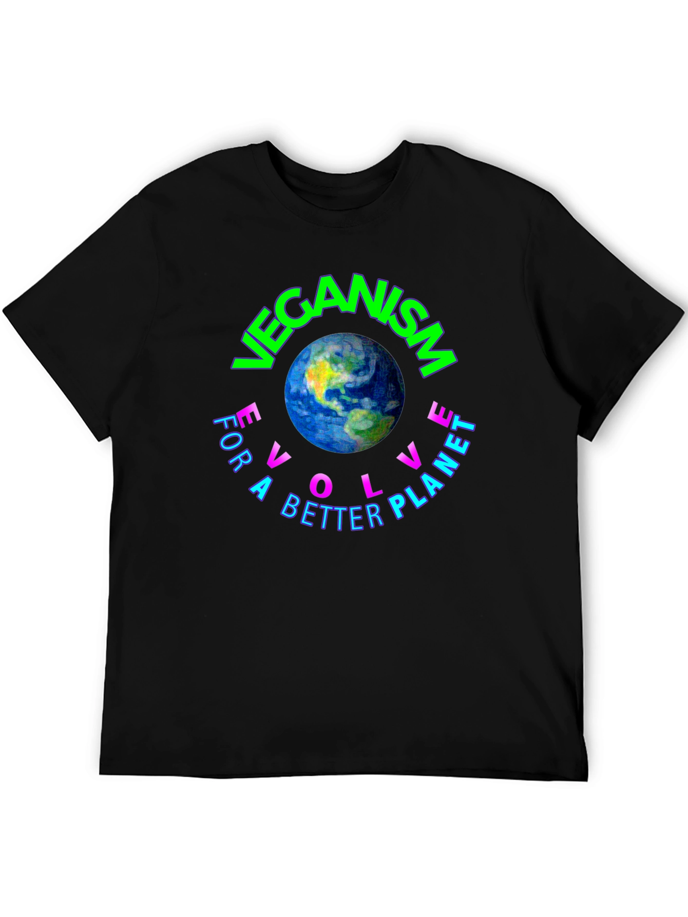 Veganism Evolve Earth Graphic Tee - Unisex