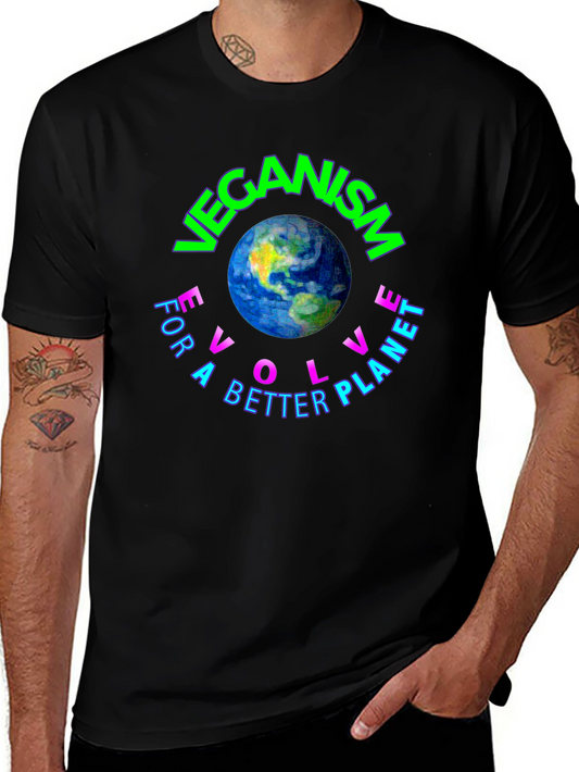 Veganism Evolve Earth Graphic Tee - Unisex