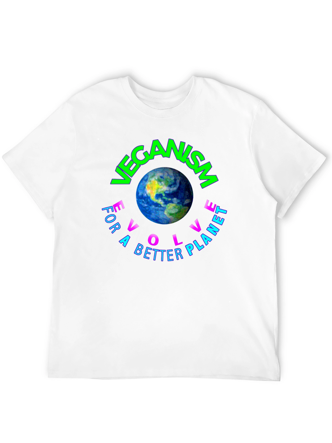 Veganism Evolve Earth Graphic Tee - Unisex