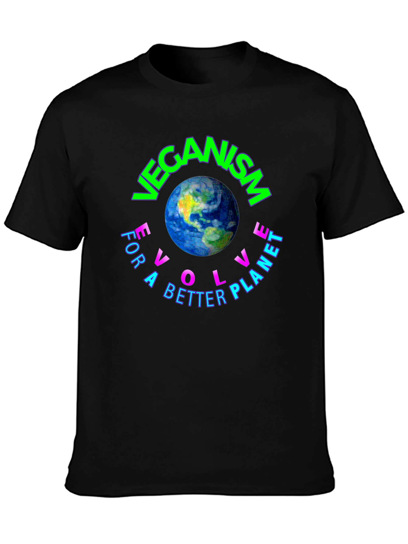 Veganism Evolve Earth Graphic Tee - Unisex