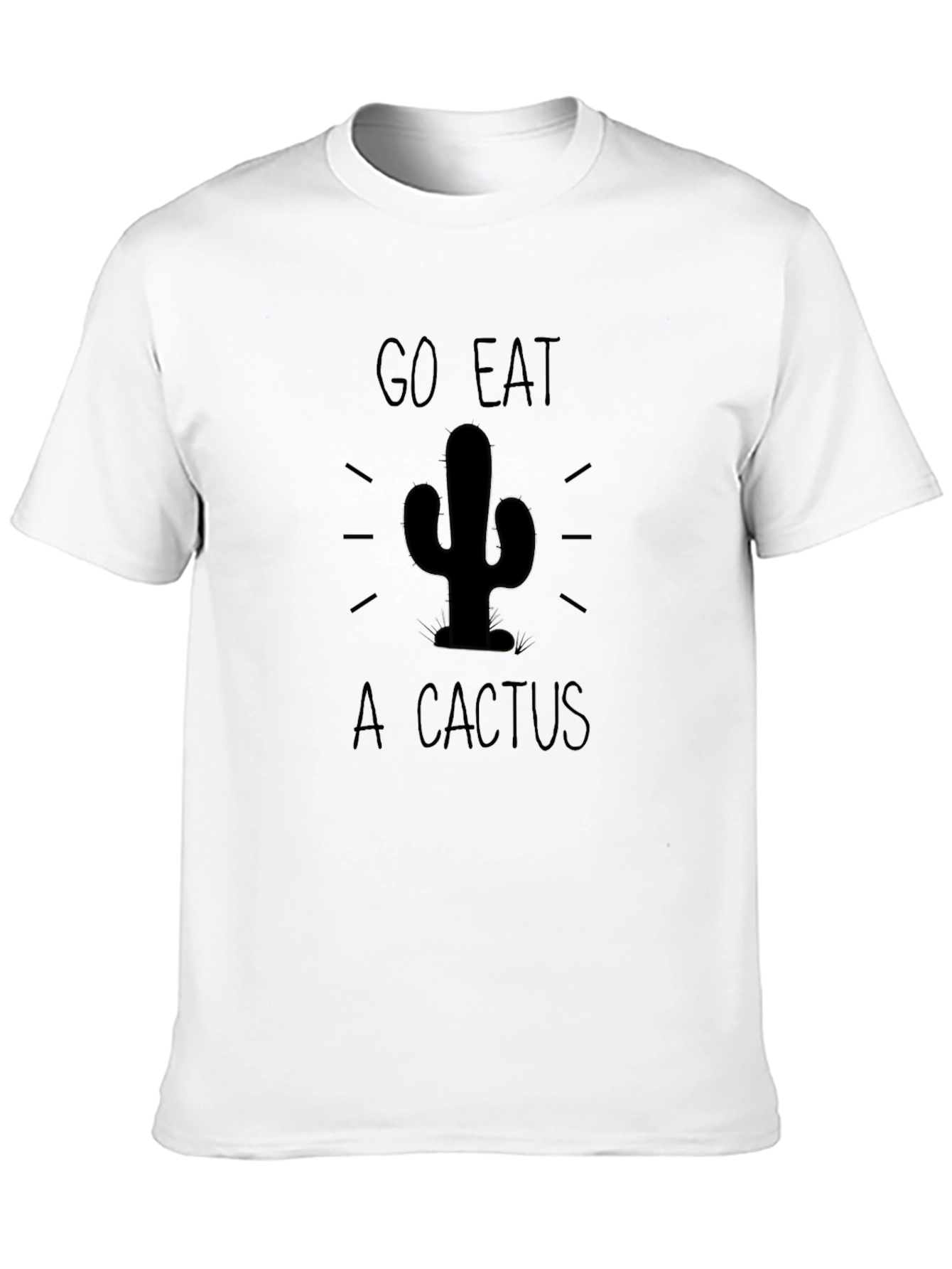 Go Eat A Cactus Graphic T-Shirt - Black