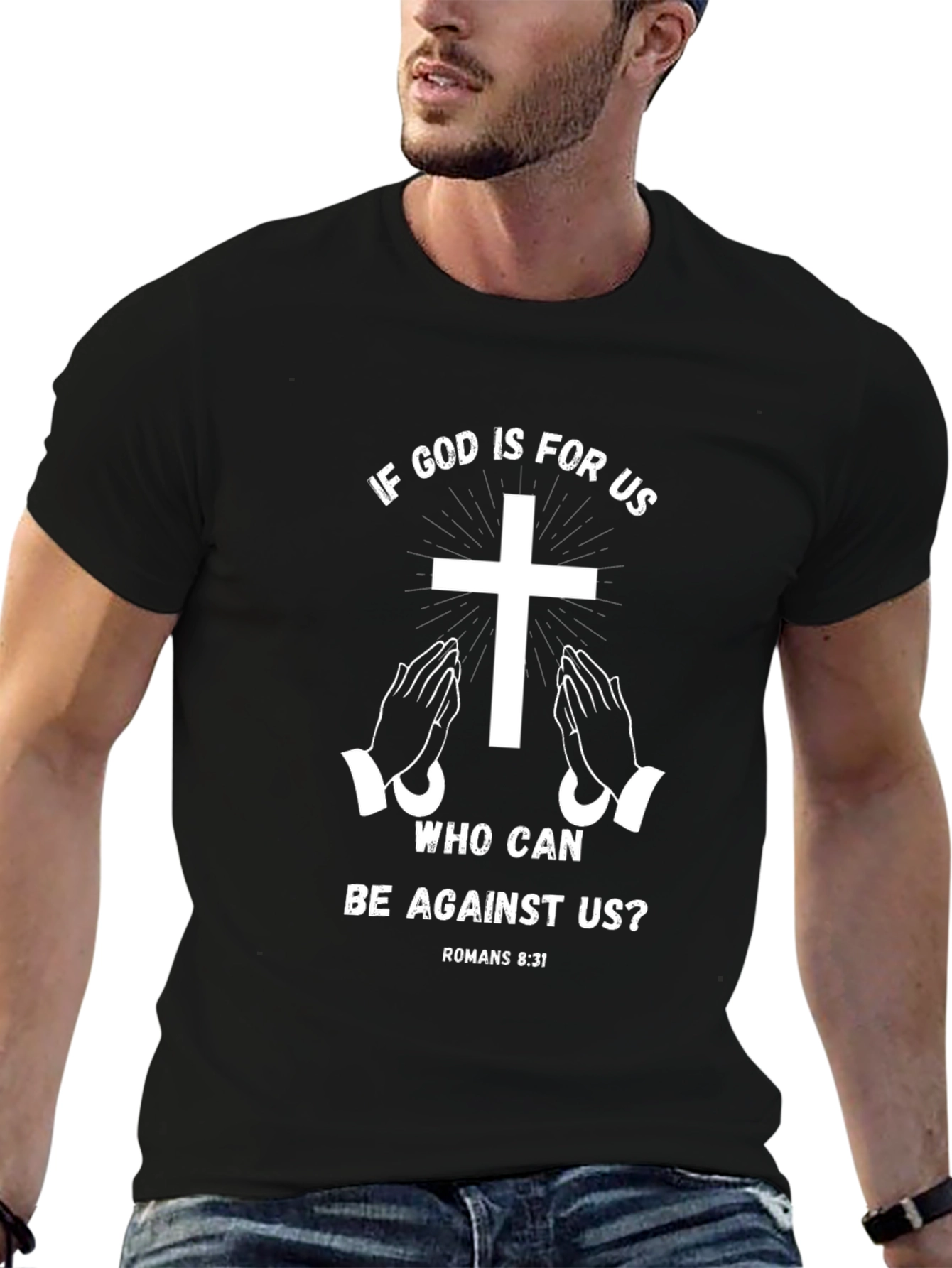 Faith-Based Graphic Tee - Romans 8:31