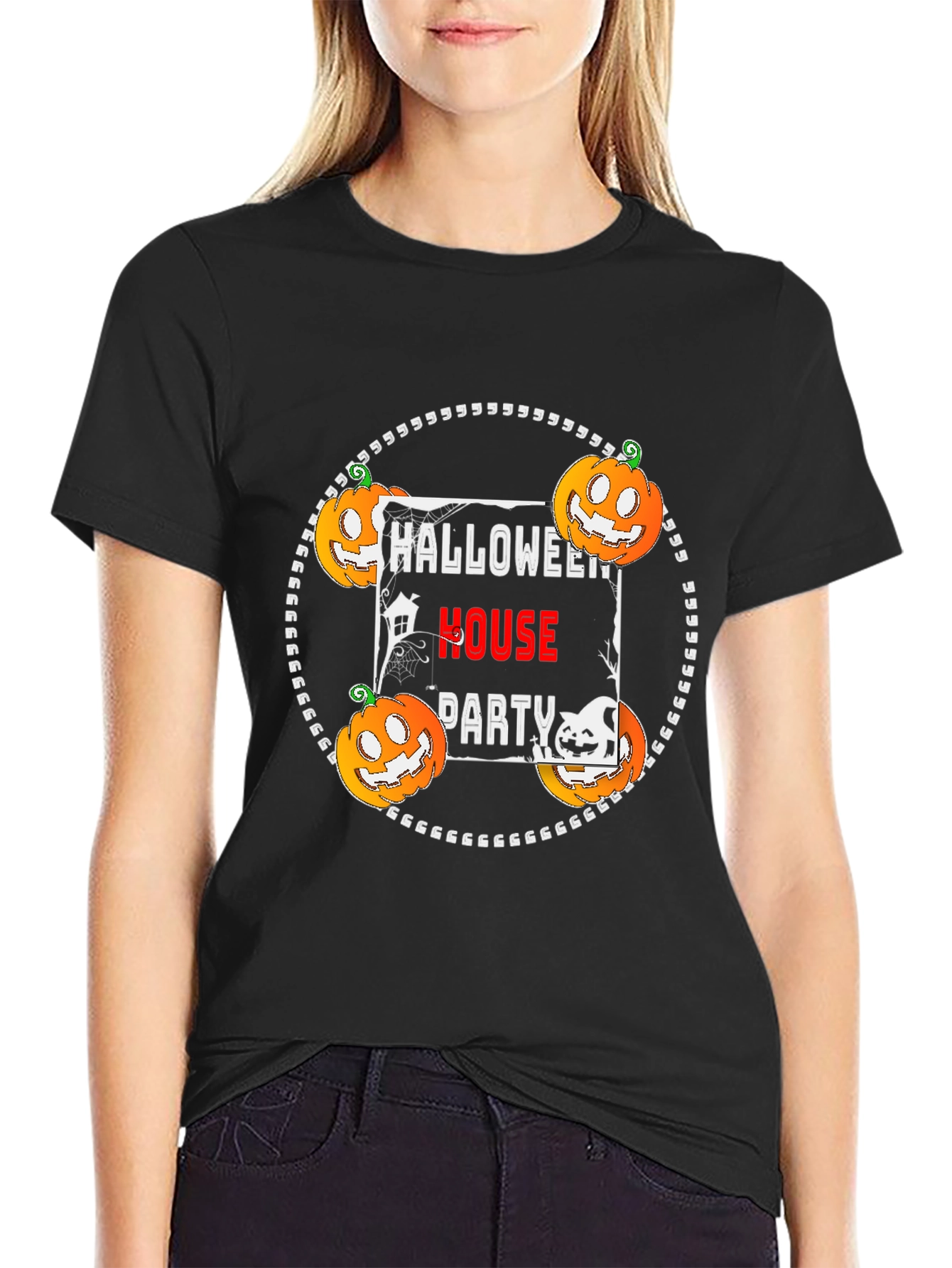 Halloween House Party Black T-Shirt