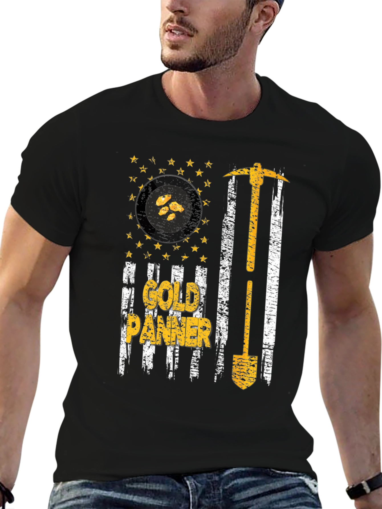 Gold Panner USA Flag T-Shirt