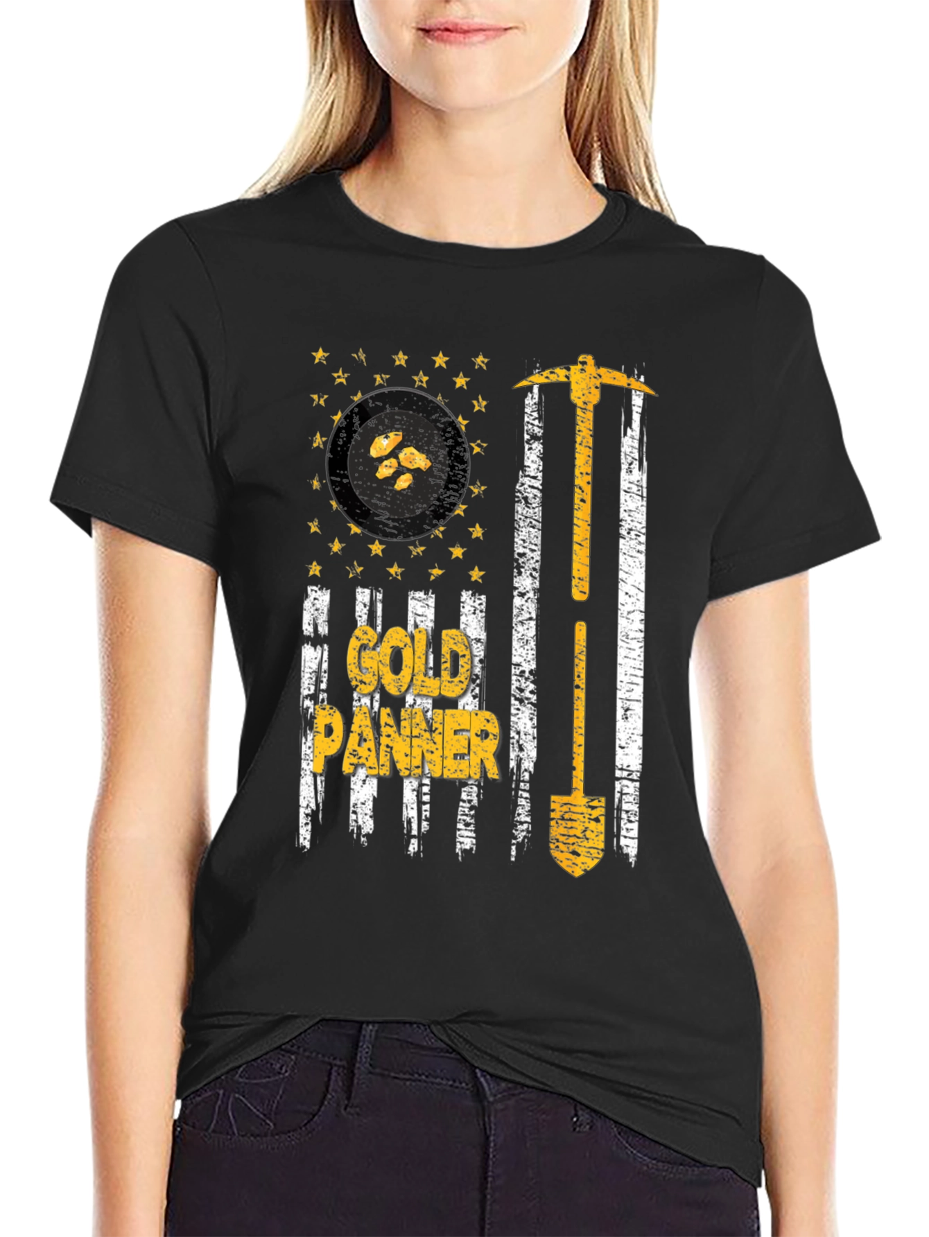 Gold Panner USA Flag T-Shirt