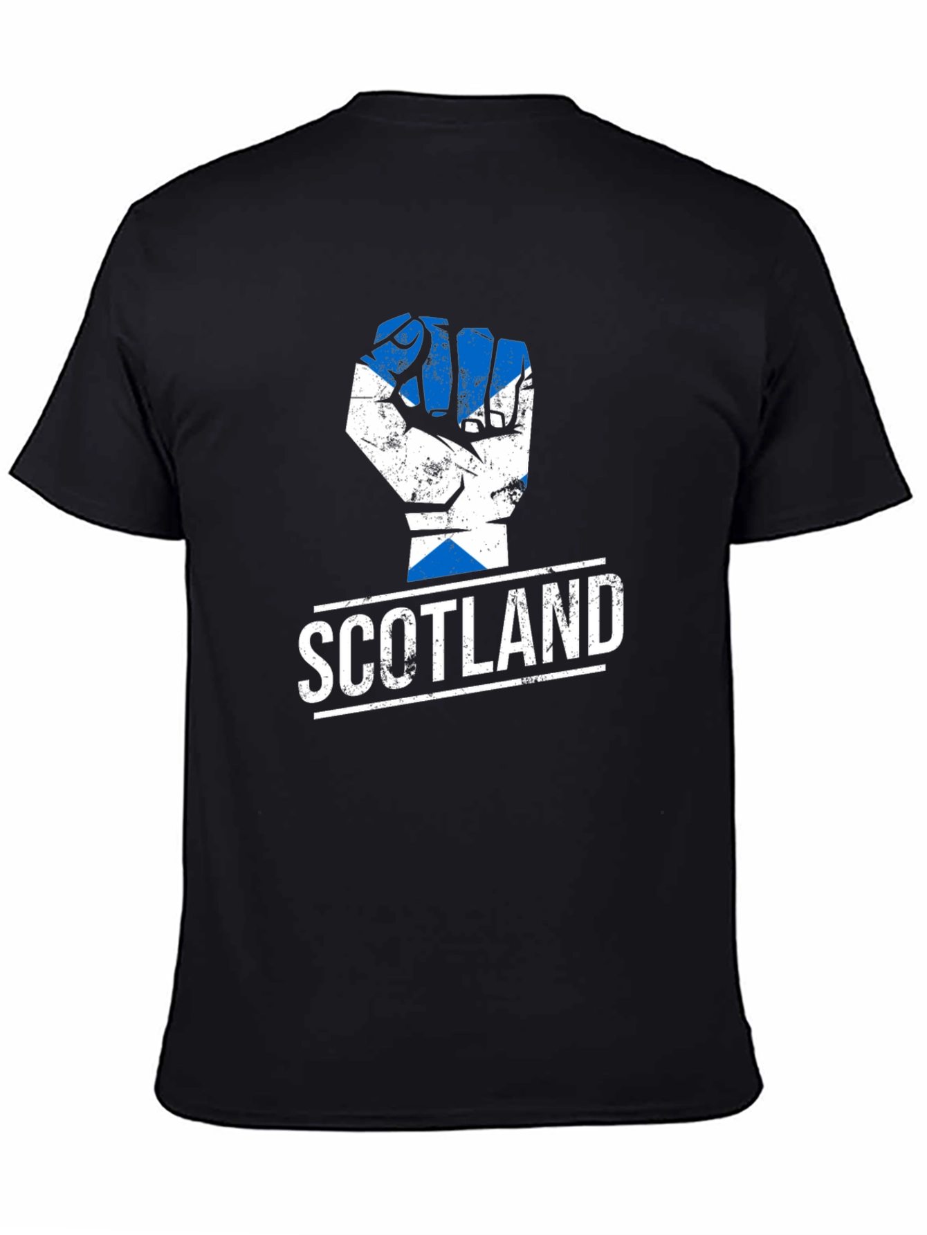 Scotland Flag Fist Black T-Shirt