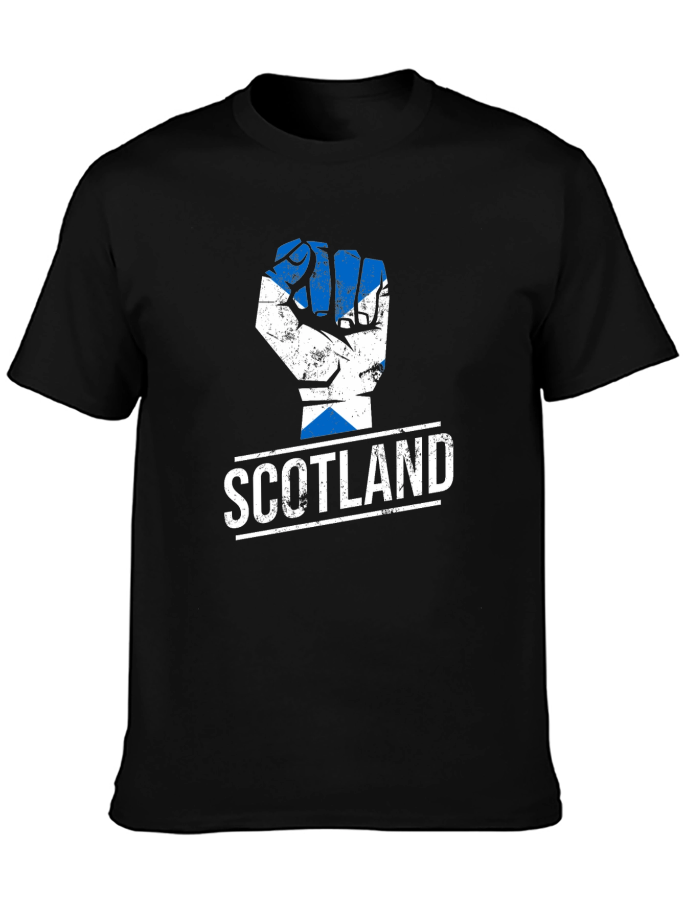 Scotland Flag Fist Black T-Shirt