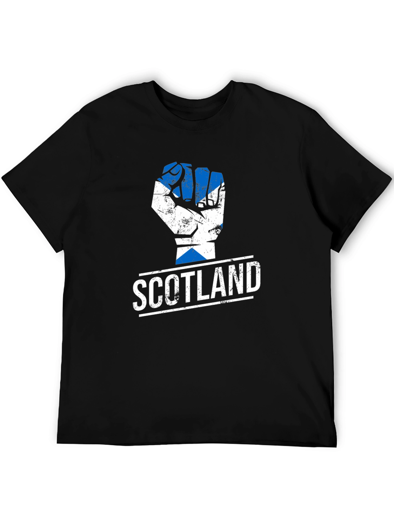 Scotland Flag Fist Black T-Shirt