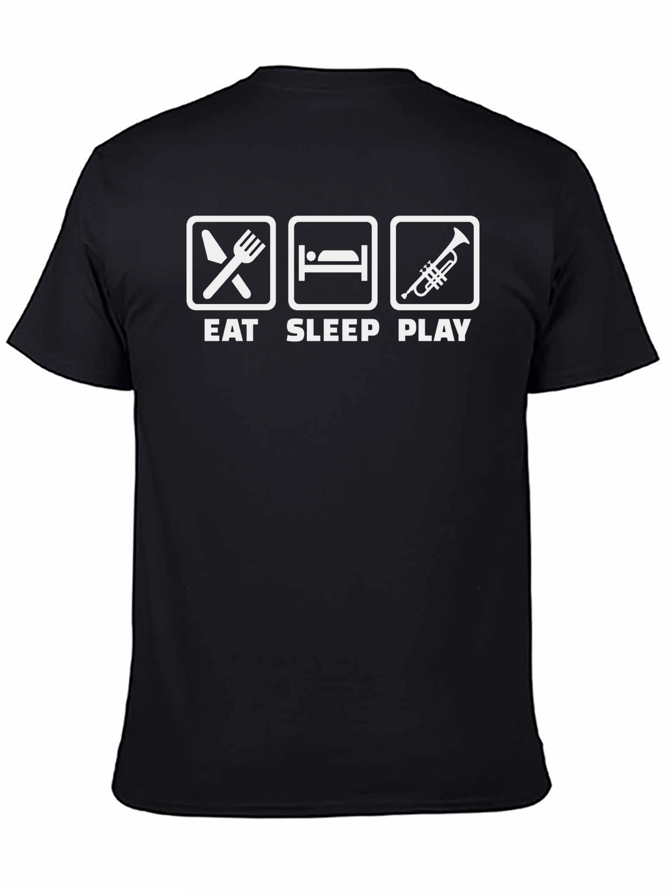 Eat Sleep Play Trumpet Black Graphic T-Shirt