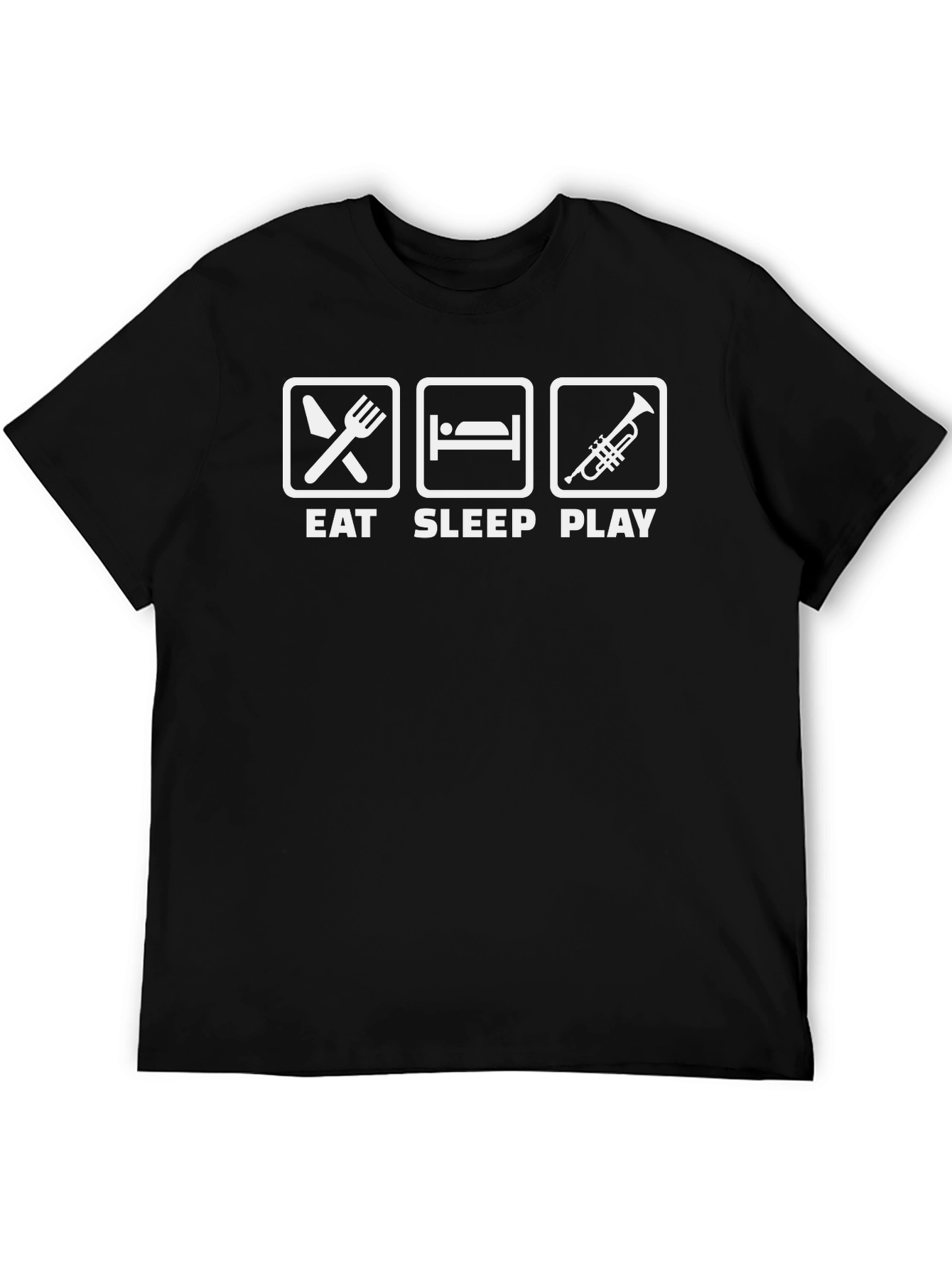 Eat Sleep Play Trumpet Black Graphic T-Shirt