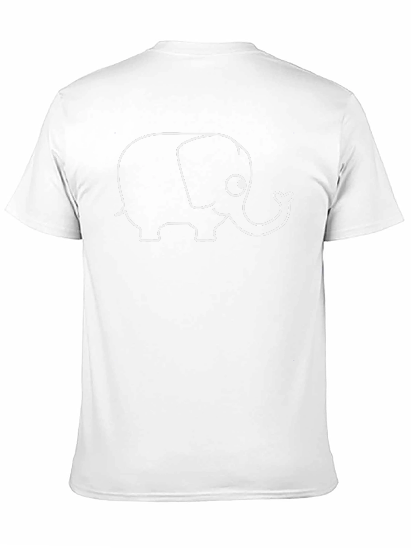 Elephant Outline Graphic Tee - Black Cotton Shirt