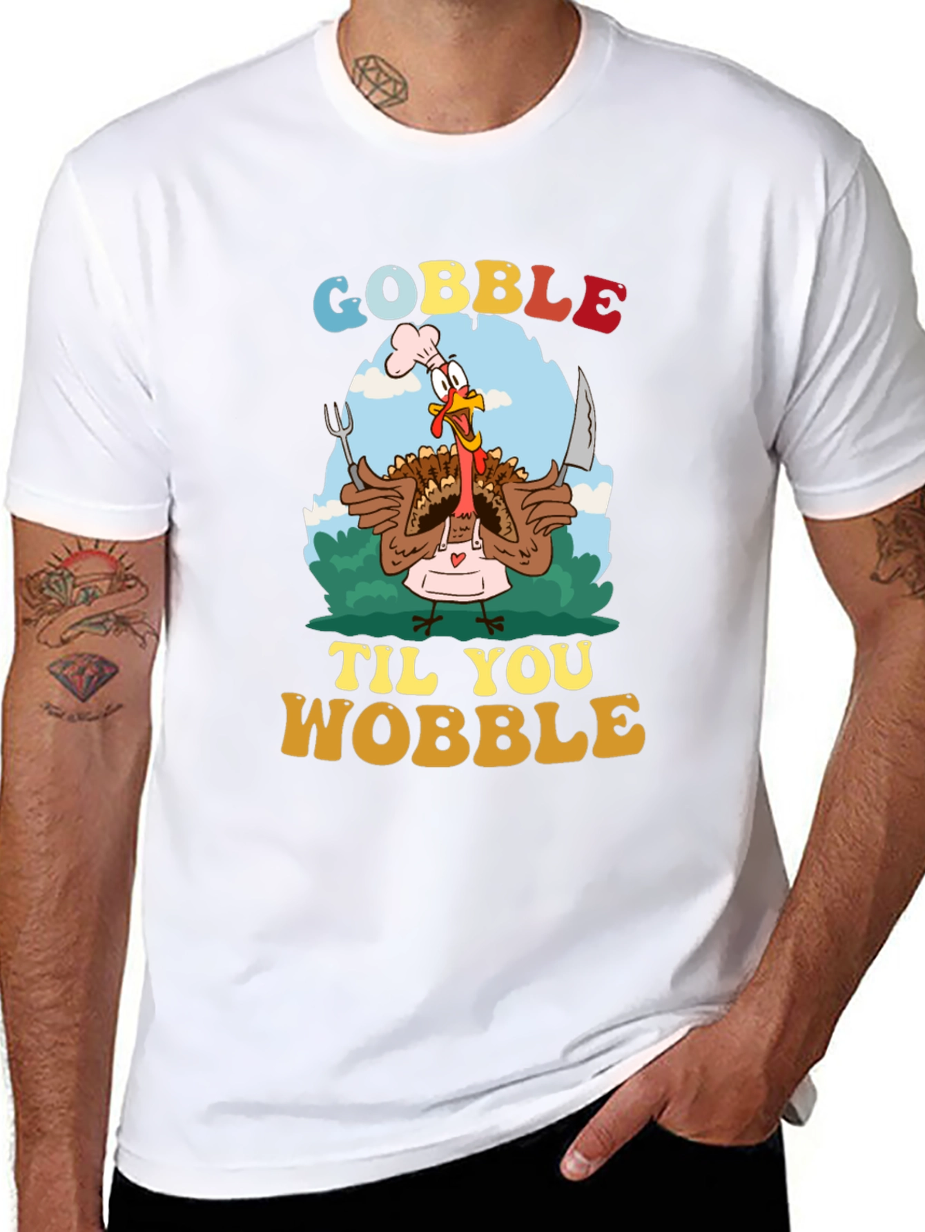 Gobble Til You Wobble Turkey T-Shirt