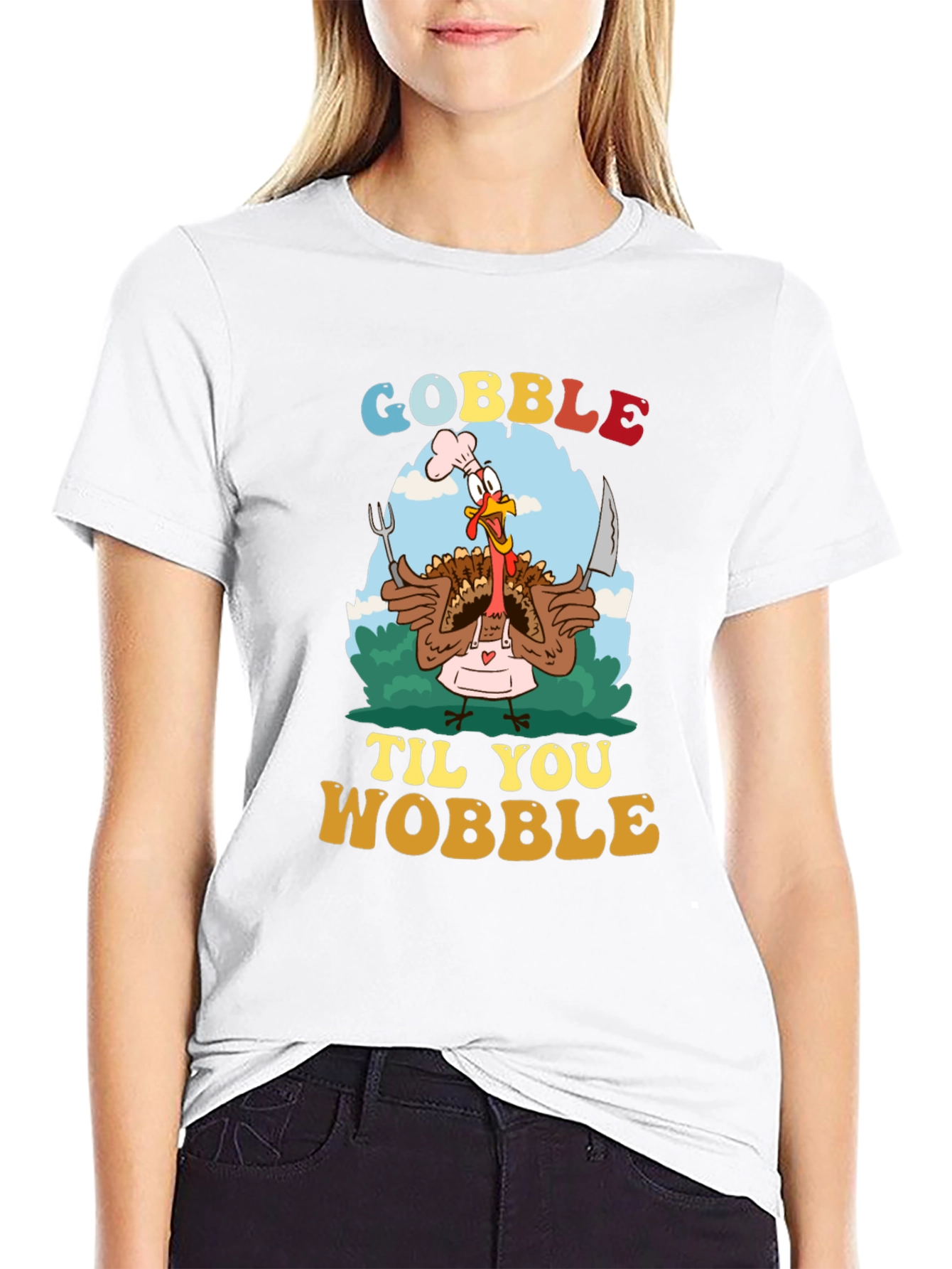 Gobble Til You Wobble Turkey T-Shirt