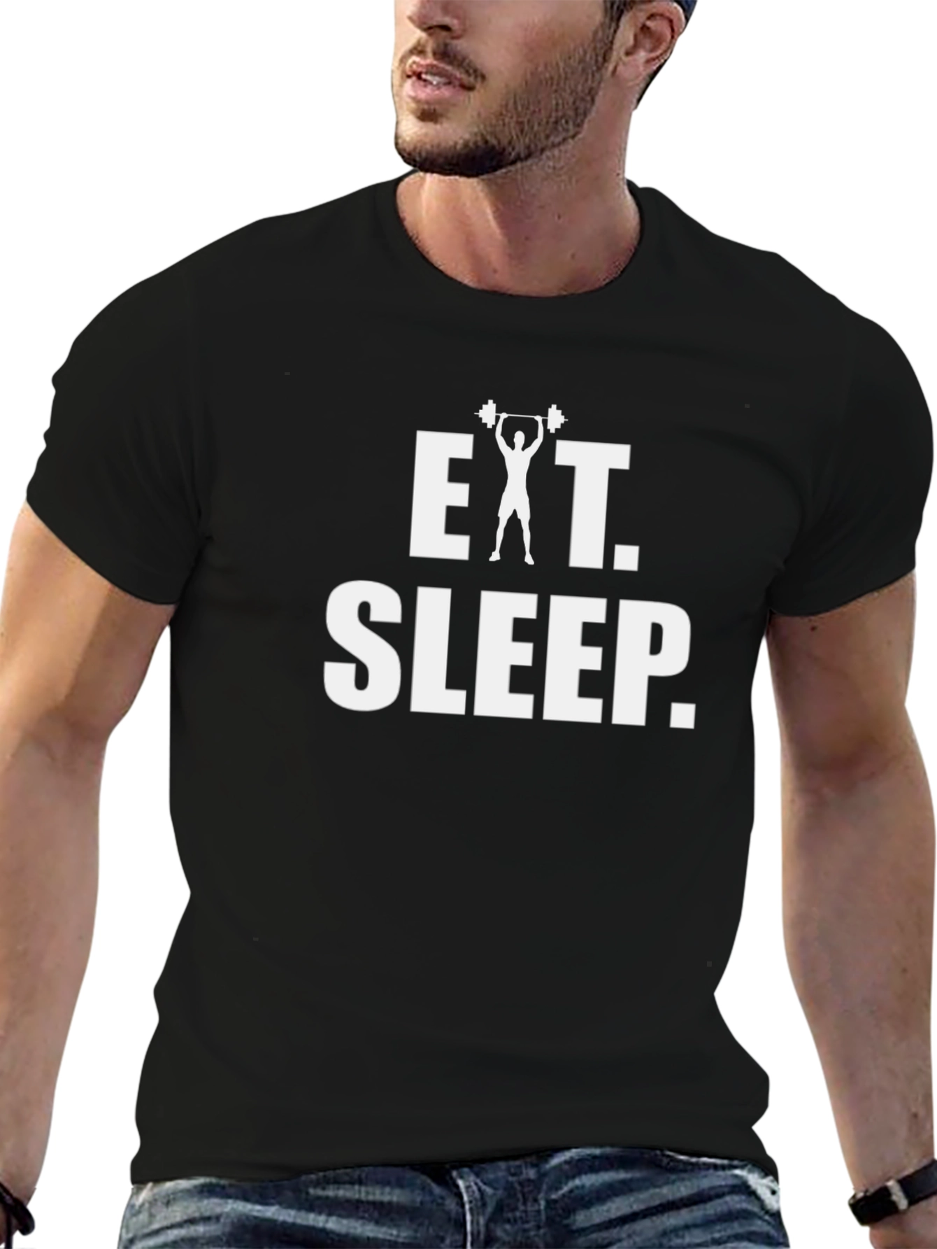 Eat Sleep Gym T-Shirt - Weightlifting Graphic Tee