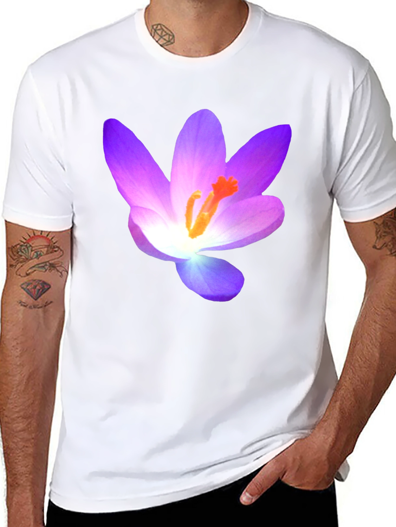 Floral T-Shirt - Crocus Design